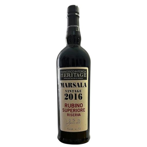 Marsala Vintage 2016 Rubino Superiore Riserva heritage intorcia