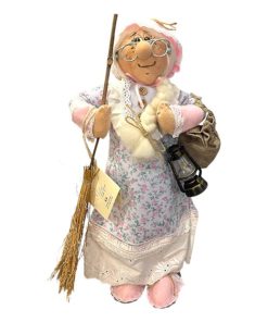 Befana con Treccia e Lanterna cm. 40
